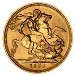 * Elizabeth II, full gold Sovereign, 1957