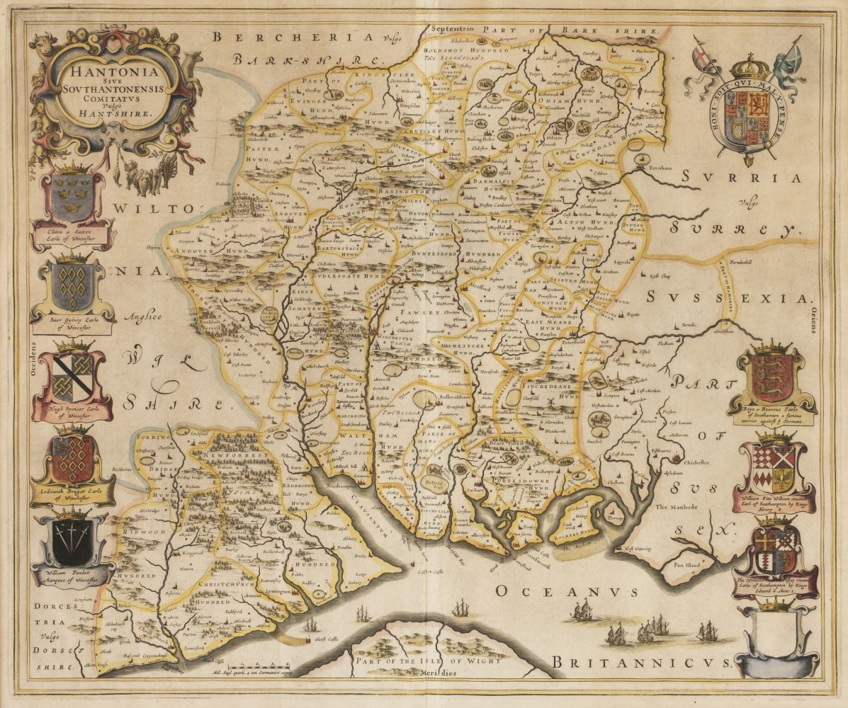 * Hampshire. Blaeu (J.), Hantonia sive Southantonensis comitatus vulgo Hantshire, circa 1645