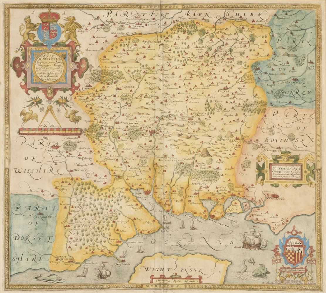 * Hampshire. Saxton (Christopher), Southhamtoniae comitatus..., circa 1579