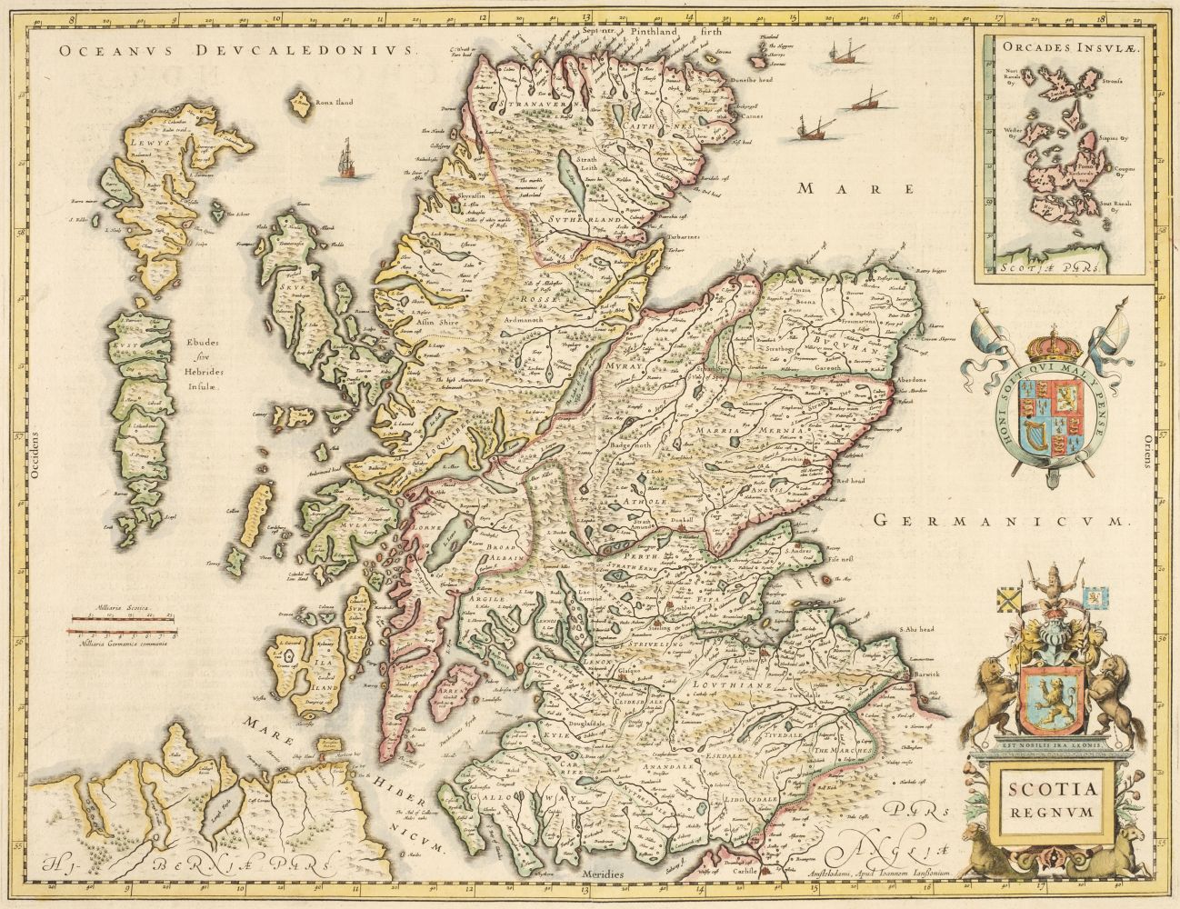 Scotland. Jansson (Jan), Scotia Regnum, circa 1650