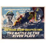 * The Battle of River Plate (1956). British Quad colour lithographic re-release film poster, c. 1960