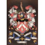 * Heraldry. Eight heraldic paintings of armorial bearings, 19th & 20th century
