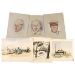 * POW Sketches. A collection of WWII German sketches, Russian POWs etc