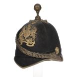 * Helmet. Edwardian RAMC blue cloth helmet