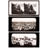 * Stereoviews. A group of 24 early glass stereoviews