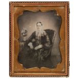 * Daguerreotypes. Two hand-tinted daguerreotypes of unidentified women, circa 1855
