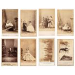 * A group of 8 cartes de visite of general Tom Thumb and his family, 1860