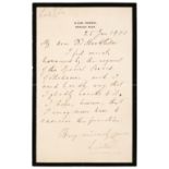 * Lister (Joseph, 1827-1912). Autograph Letter Signed, 25 January 1900