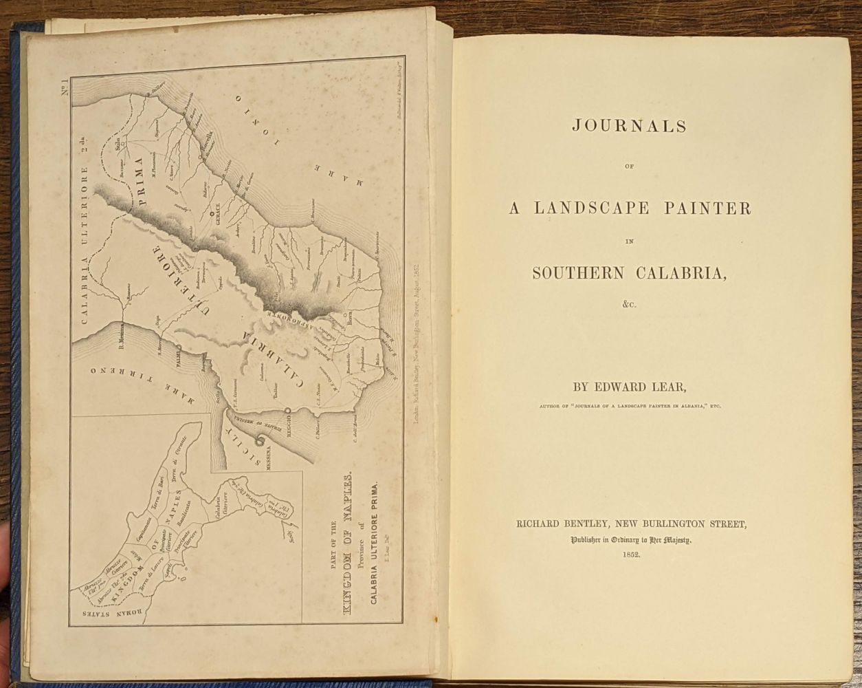 Lear (Edward). Journals of a Landscape Painter in Calabria, 1852 - Image 5 of 11