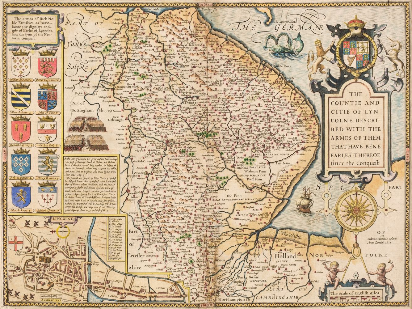 Lincolnshire. Speed (John), The Countie and Citie of Lyncolne Described..., 1611