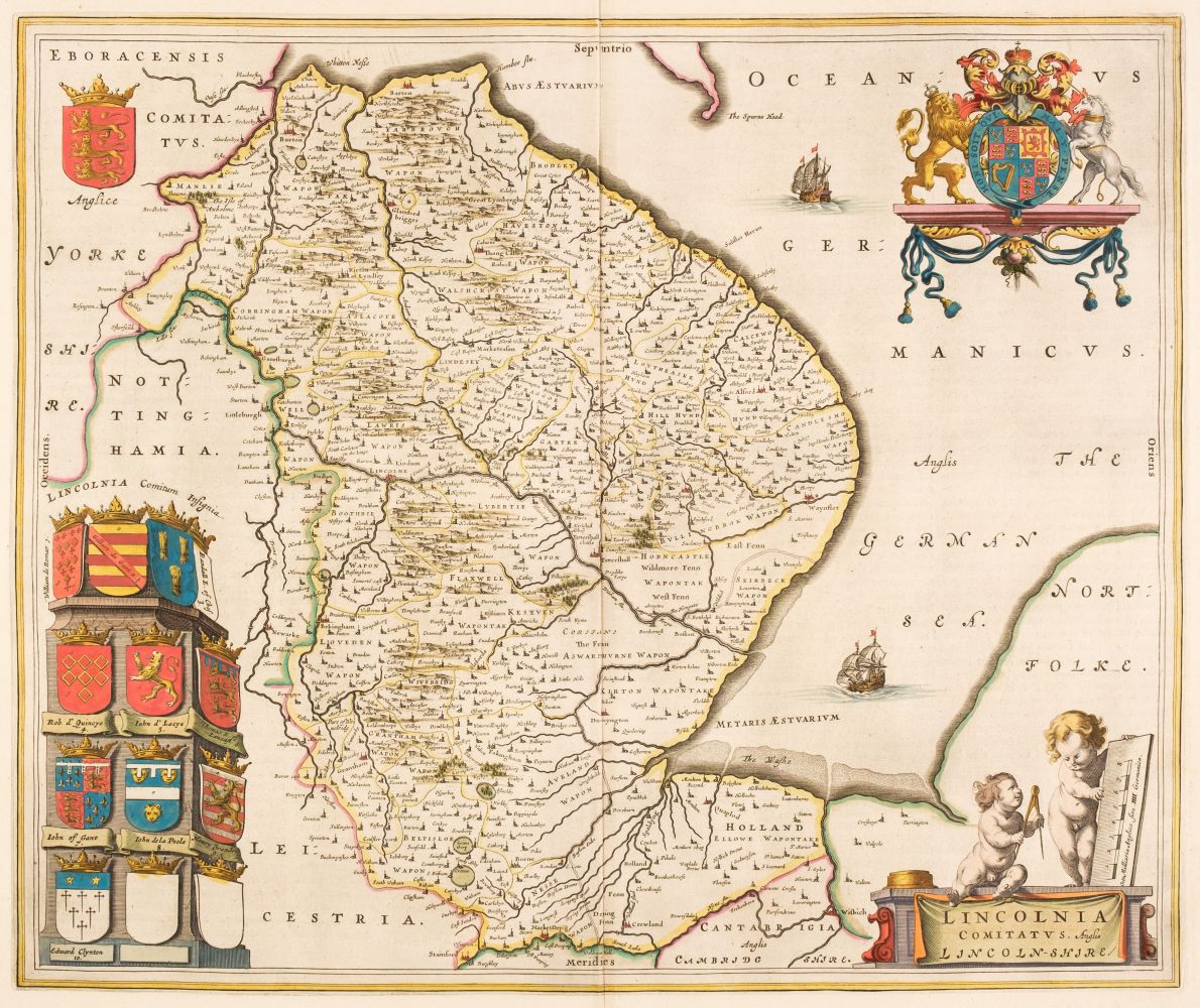 Lincolnshire. Blaeu (J.), Lincolnia Comitatus Anglis Lincoln-shire, Amsterdam, circa 1646