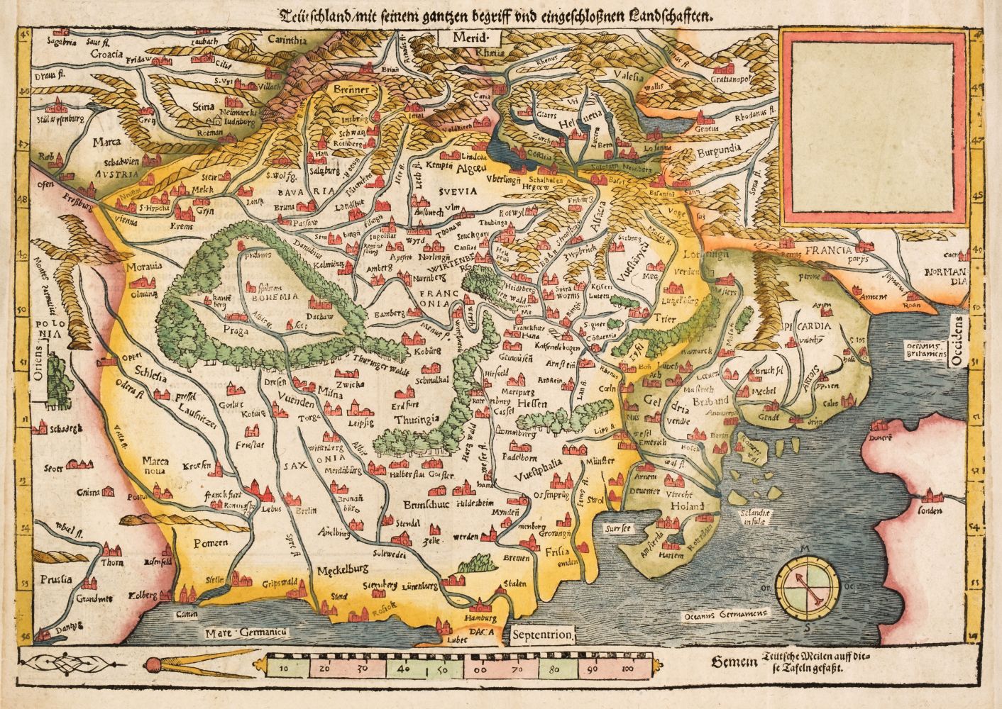 Poland. Munster (Sebastian), Two wood-engraved maps of Poland, Basel circa 1570