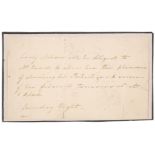 * Nelson (Frances, Viscountess Nelson, 1761-1831). Autograph Letter (third person)