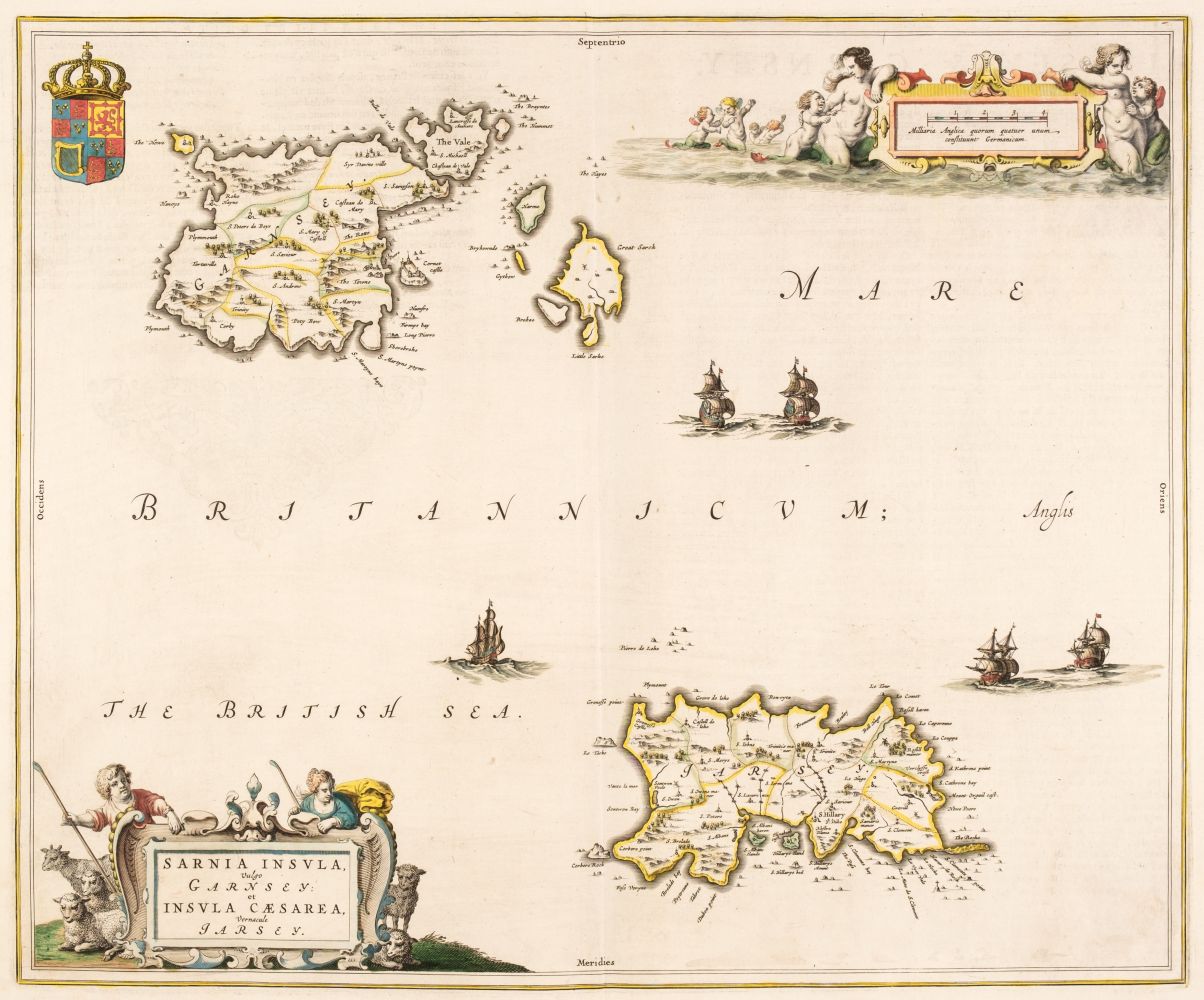 Channel Islands. Blaeu (J.), Sarnia Insula vulgo Guernsey et Insula Caesarea..., 1648