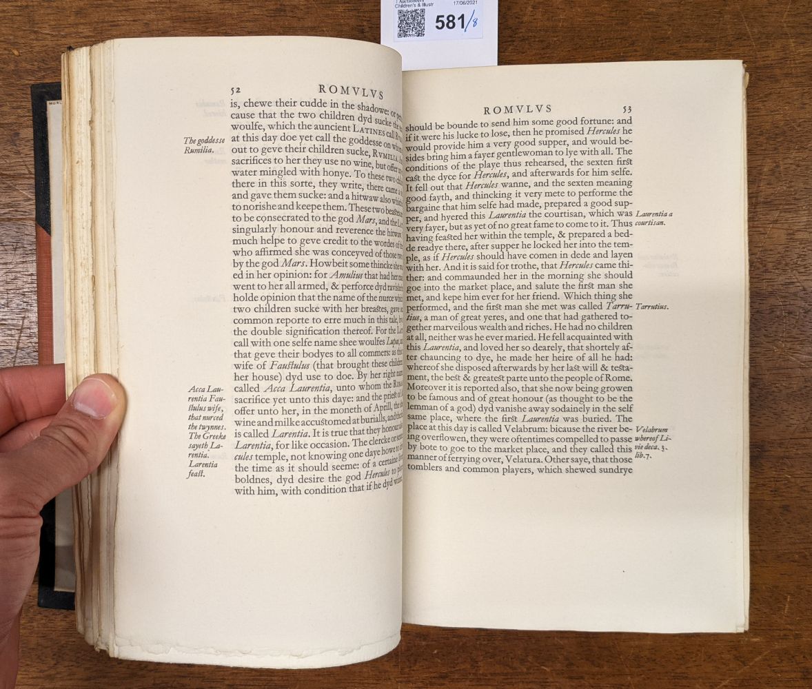 Shakespeare Head Press. Lives of the Noble Grecians and Romanes, 1928 - Image 12 of 13