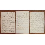 * Wellington (Arthur Wellesley, 1st Duke of, 1769-1852). A group of 3 autographs