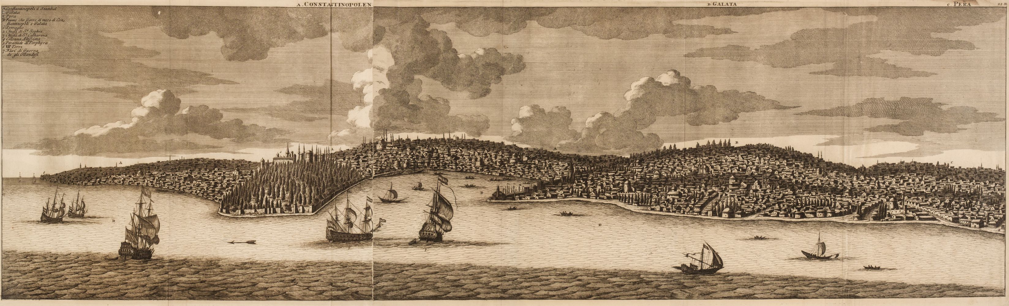 * Istanbul. De Bruyn (Cornelis), Constantinopolen/Galata/Pera, circa 1698,