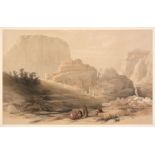* Roberts (David). Petra. Lower end of the Vally shewing the Acropolis, 1839