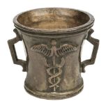 * Mortar. 18th-century bronze medical mortar