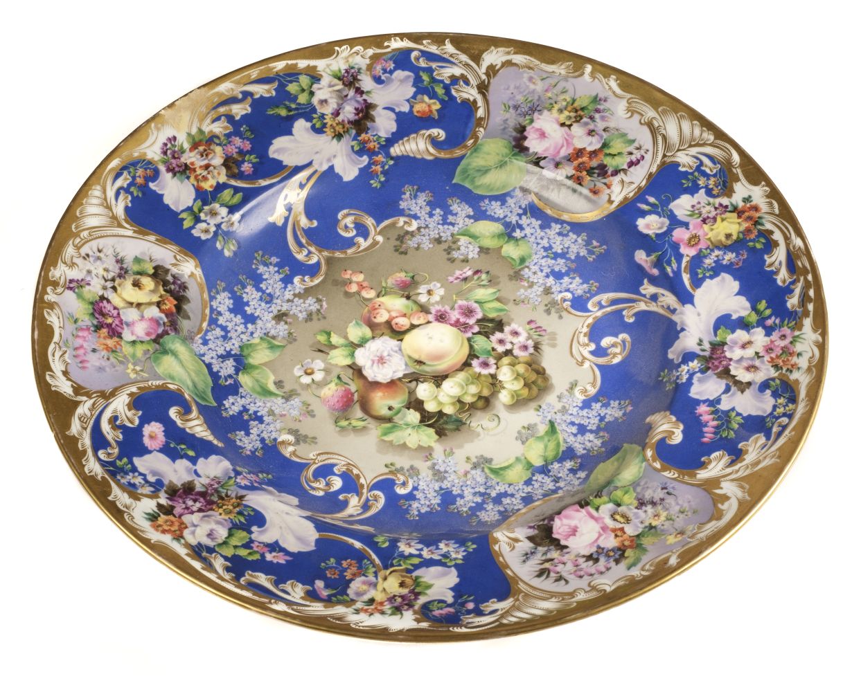 * Charger, Continental porcelain floral charger