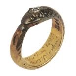 * Mourning Ring. George III period 18ct gold mourning ring in the form of a snake