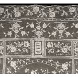 * Lace. A filet lace bedcover, Chinese, early 20th century