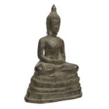 * Tibetan. Sino-Tibetan bronze figure of a buddha probably 19th-century