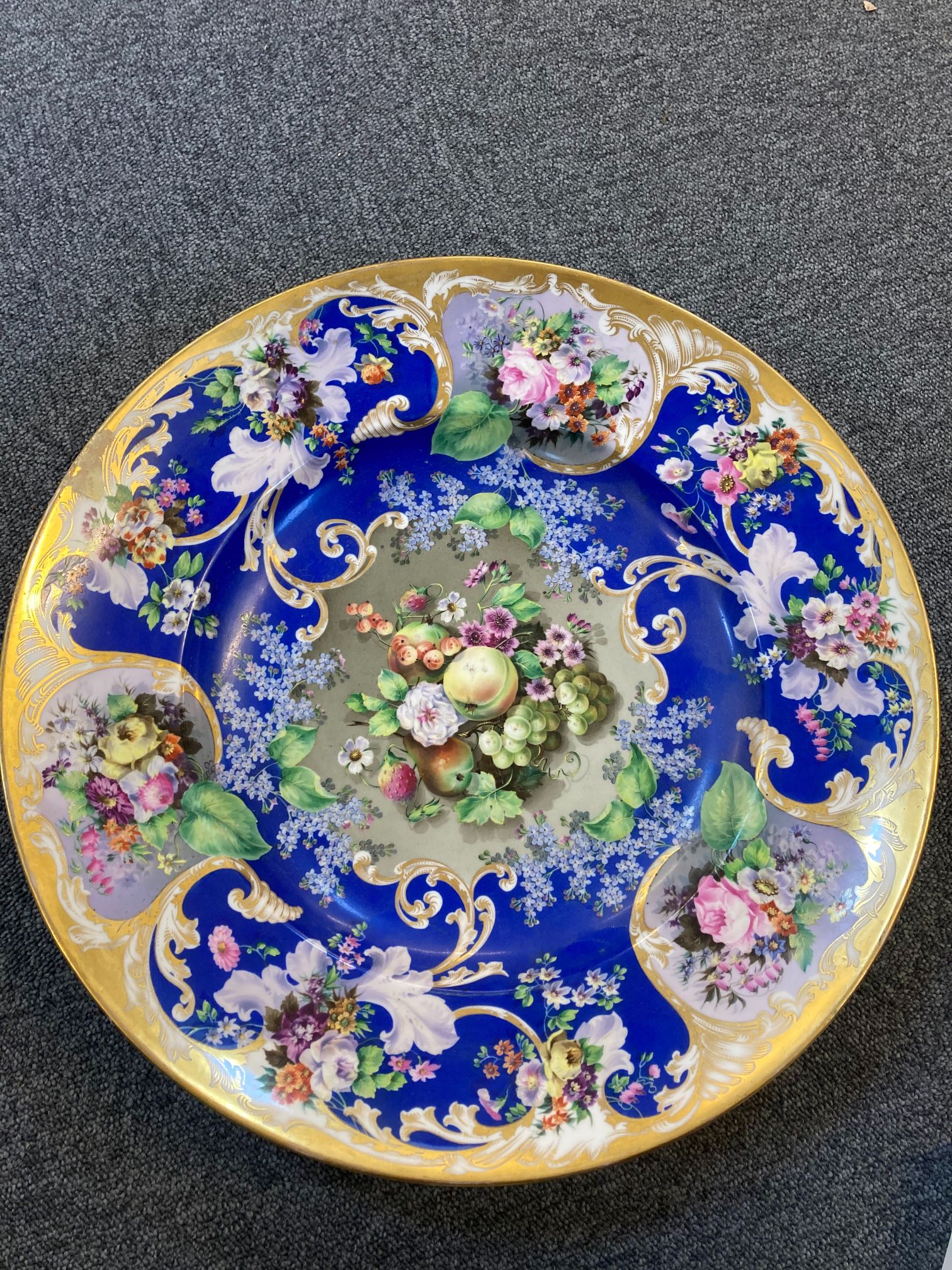 * Charger, Continental porcelain floral charger - Image 2 of 7