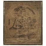 * Embroidered map. England & Wales, by Eleanor Benington, 1797