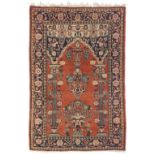 * Carpet. A Middle Eastern woollen prayer rug, early-mid 20th century