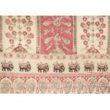 * Indian. A block-printed hand-woven panel or bedcover, probably early 19th century