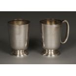 * Silver mugs, Walker & Hall, Sheffield 1930 and 1955
