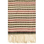 * Shawl. A woven silk satin and gauze shawl, circa 1810-1820