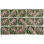 * Tiles. William De Morgan pottery tiles - Carnation pattern