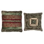 * Cushions. Two cushions apparently made from costumes worn by Rudolf Nureyev in La Bayadere