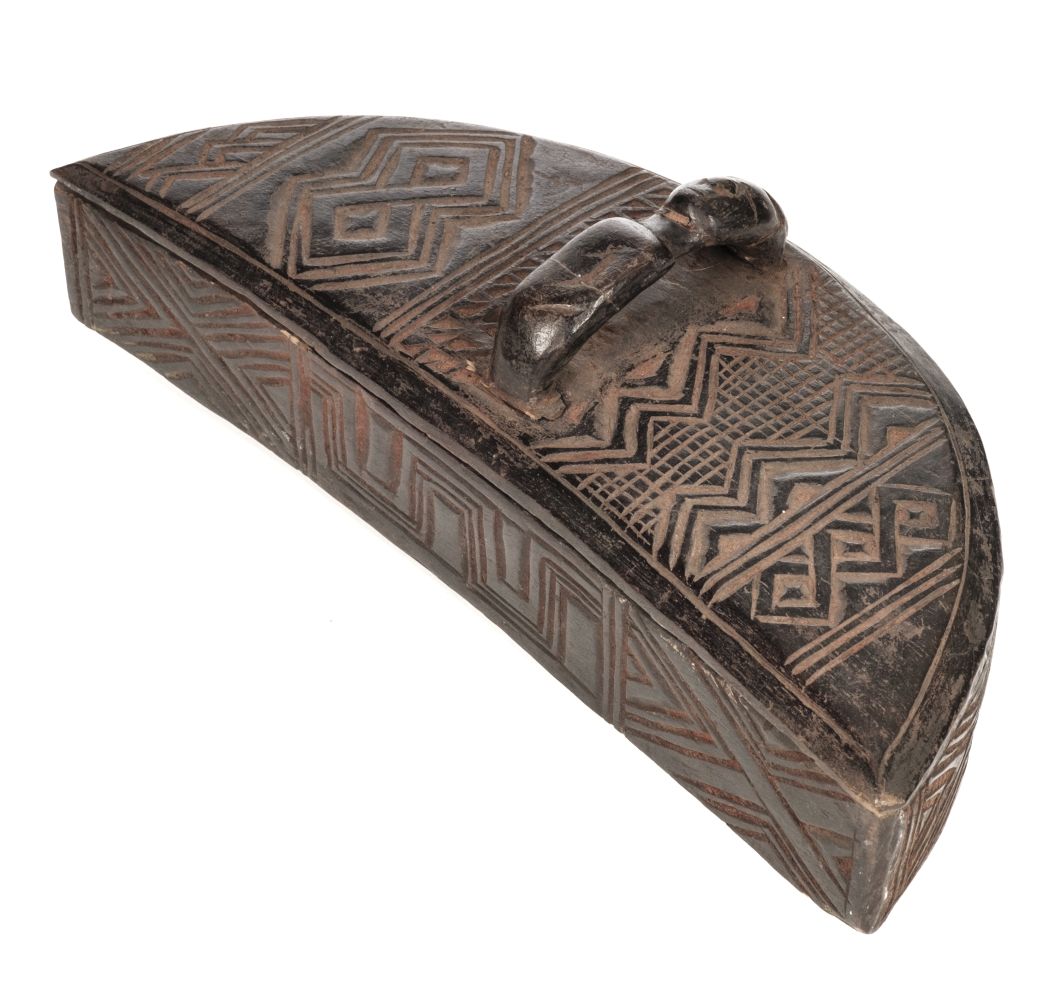 * Box. Kuba tribe carved wood box