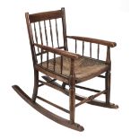 * Rocking Chair. Victorian child's mahogany rocking chair