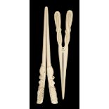 * Glove Stretchers, Victorian ivory glove stretchers