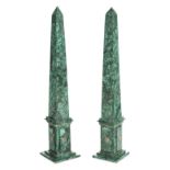 * Obelisks. Pair of Malachite obelisks