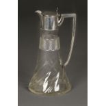 * Claret Jug. Silver top claret jug by Walker & Hall, Sheffield, 1909