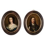 * English School. Portraits of Charles I and Henrietta Maria, circa 1680-1710