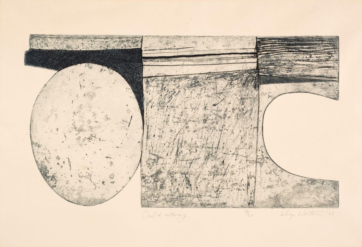 * Watkins (Islwyn, 1938-2018). Oval & Cutaway, 1966