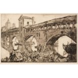 ARR * § Brangwyn (Frank, 1867-1956). Old Bridge, Pavia, 1926