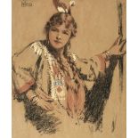 ARR * § Conor (William, 1881-1968). Mary Isabel Fullerton as Minnehaha, coloured chalks