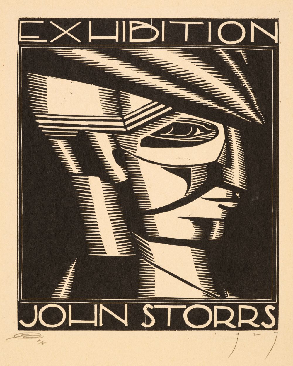 * Storrs (John Bradley, 1885-1956). Exhibition John Storrs, 1927, woodcut