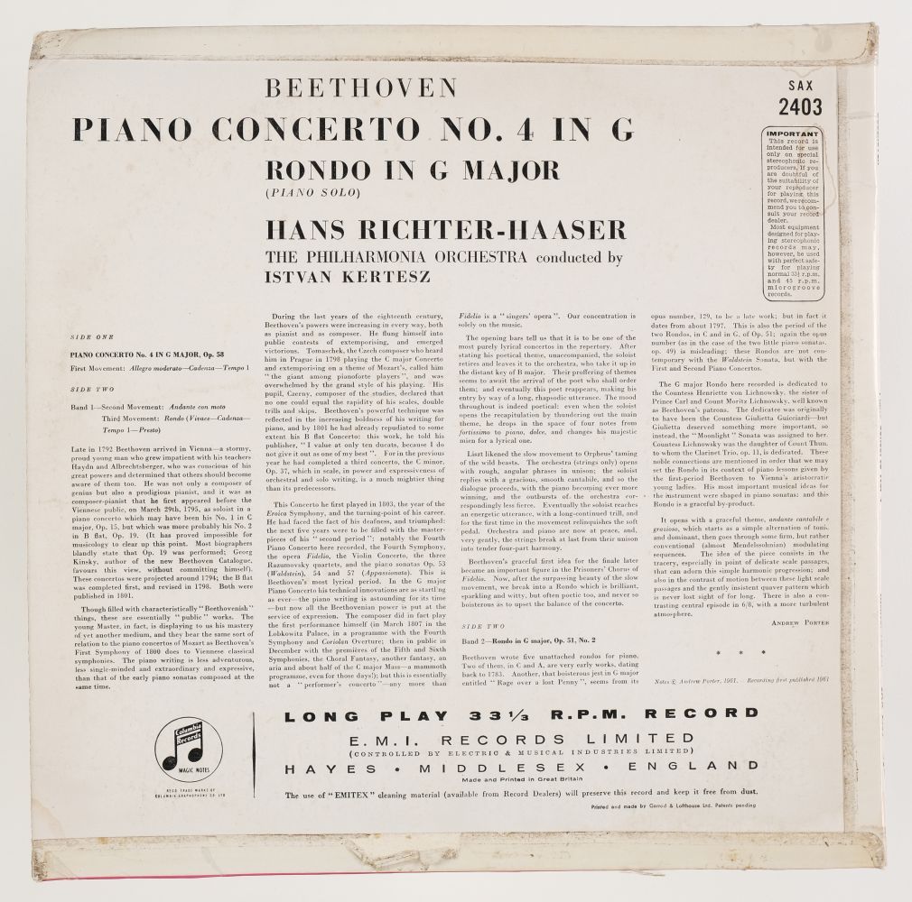 * Classical Records. Three Columbia SAX original UK first stereo pressings (SAX 5267, 2403 & 2335) - Image 5 of 9