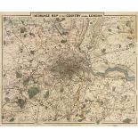 London. Cruchley (G. F.). Ordnance map of the Country round London, circa 1875