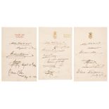 * Royalty. A collection of 600+ autographs, on approx. 70 sheets of notepaper, c.1858-1867