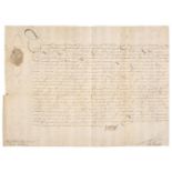 * Strafford (Thomas Wentworth, 1593-1641). Document signed, 1635