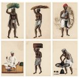 * Mica Paintings. A set of six Mica paintings of Indian Trades, circa 1850